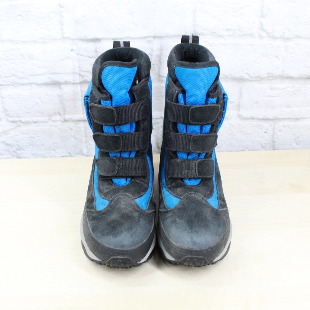 LL Bean Kid's Blue Black Suede Fabric Insulated Winter Snow Boots Size 4 - Picture 5 of 8